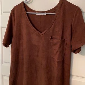 Brown suede-like tunic
